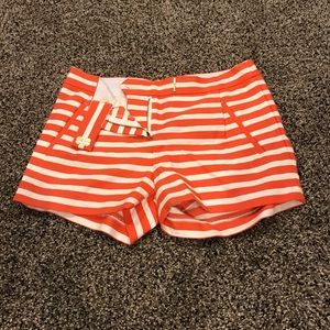 Orange and white striped j crew shorts